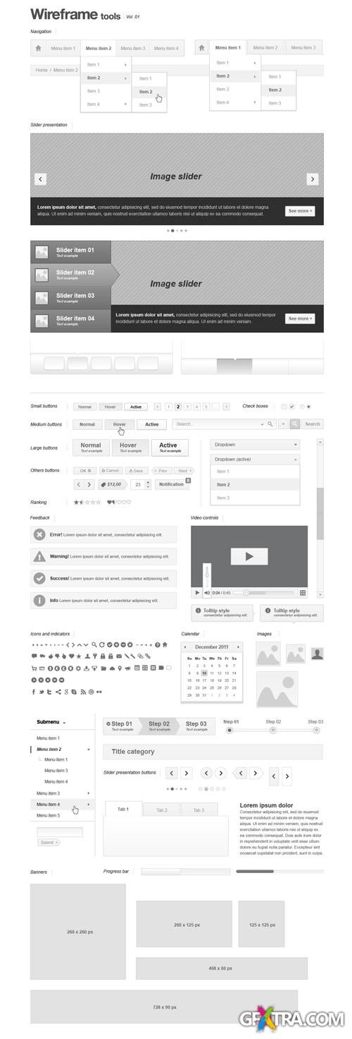 Pixeden - Webpage Wireframe Stencil