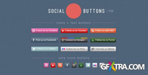 Pixeden - Social Web Buttons Psd