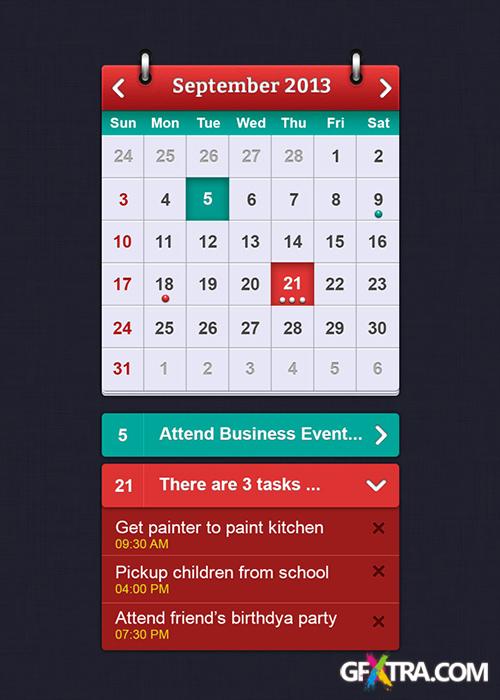 iOS Calender Interface Design (PSD)