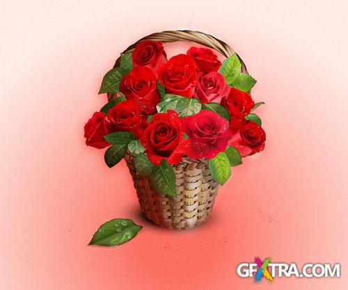 Pixeden - Vector Roses Basket