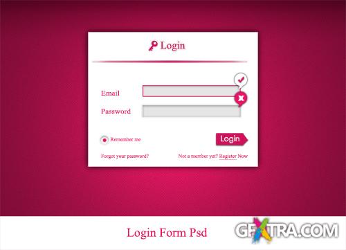 Pink Login Form - PSD Web Source