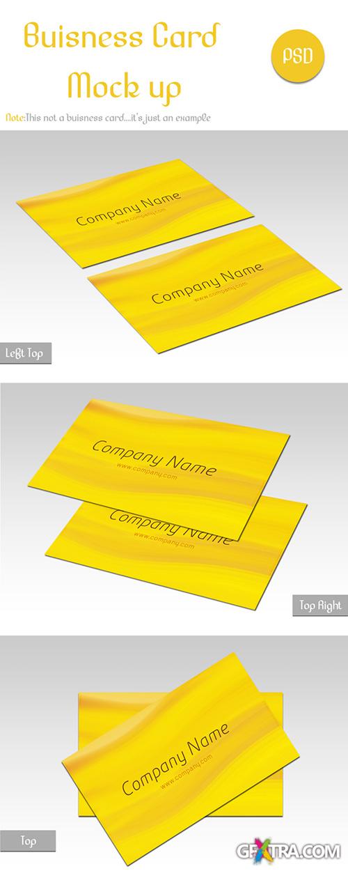 B-C Mock up - PSD Yellow Business Cards Template