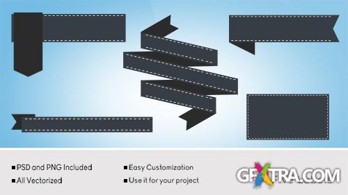 PSD Web Elements - Labels And Ribbons