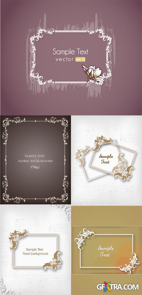 Floral frames vector illustrations Vol 1