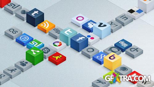 Pixeden - Isometric 3D Social Icons Set