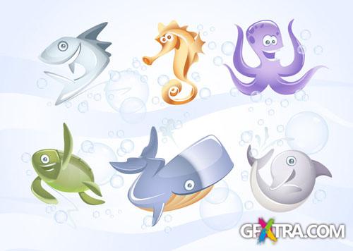 Pixeden - Marine Vector Animals Collection vol1