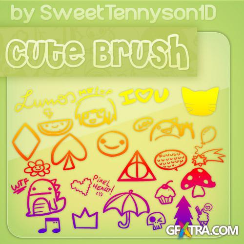 24 Cute Brush - ABR For Adobe Photoshop