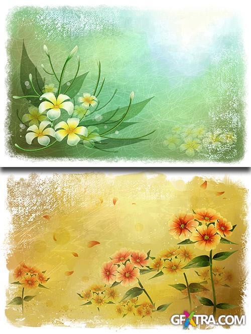 PSD Sources - Spring Backgrounds With Flowers