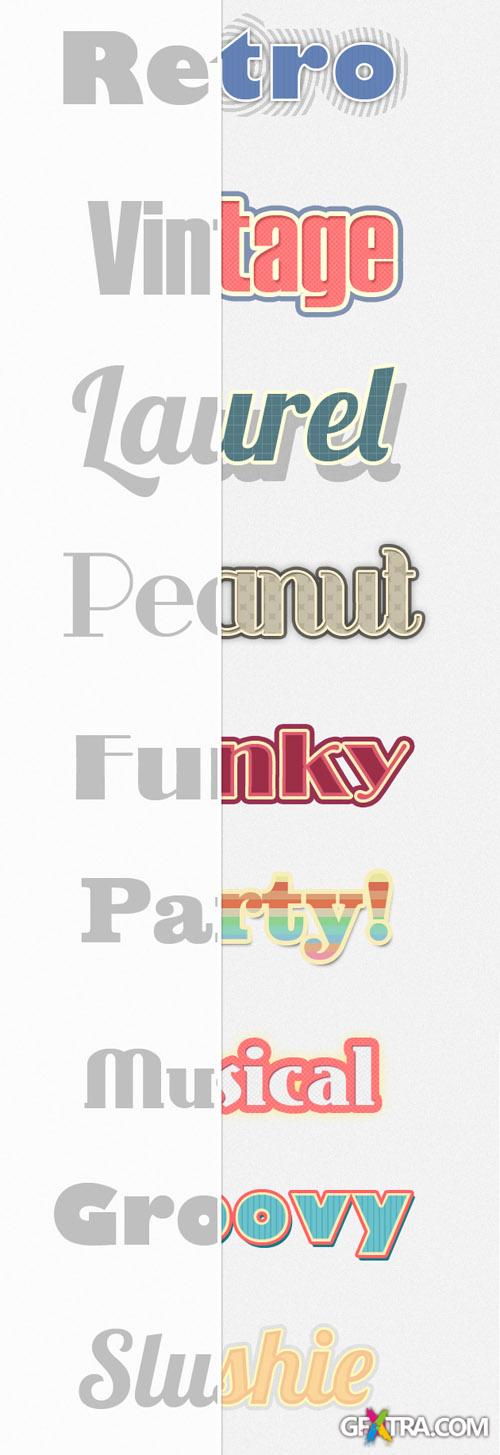 Retro Text PS Styles Set 2