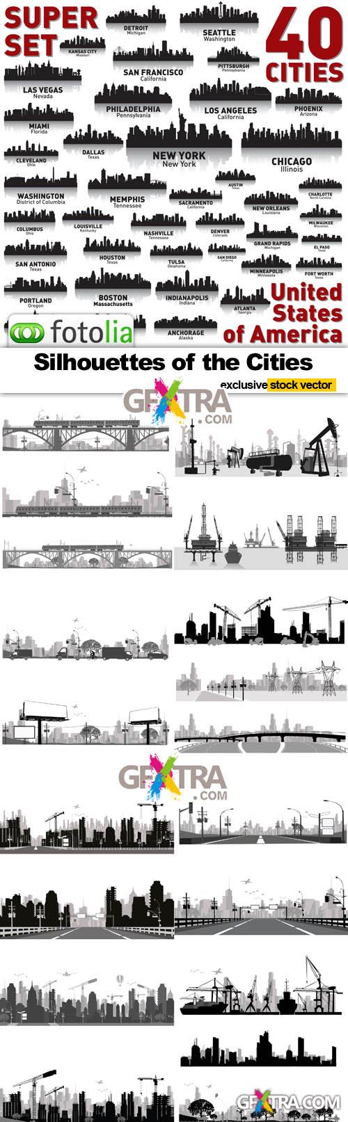 Silhouettes of the Cities - Vector Stock