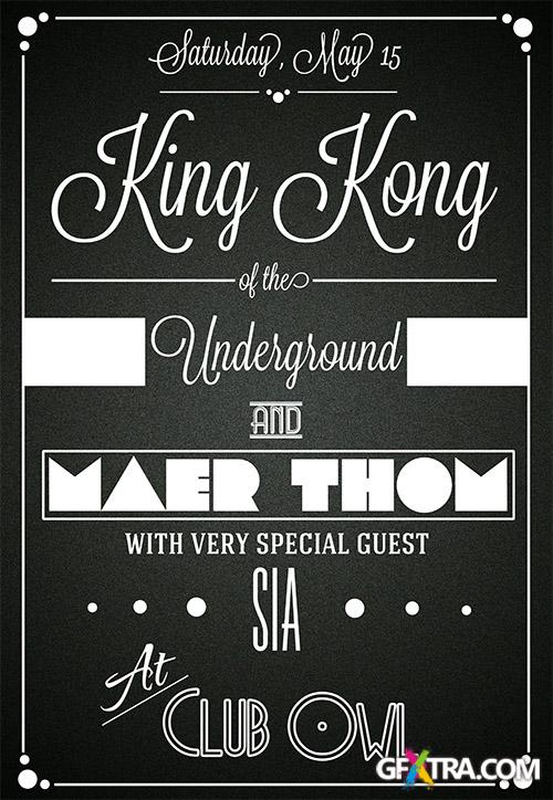 PSD Source - King Kong Typographic Flyer