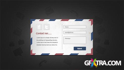 Postcard Contact Form PSD