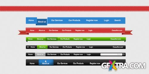Top Navigation and Menus psd