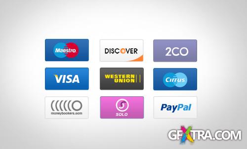 PSD High Quality Payment Options Icon Set