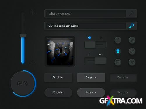 PSD Web Elements - Dark Web UI kit