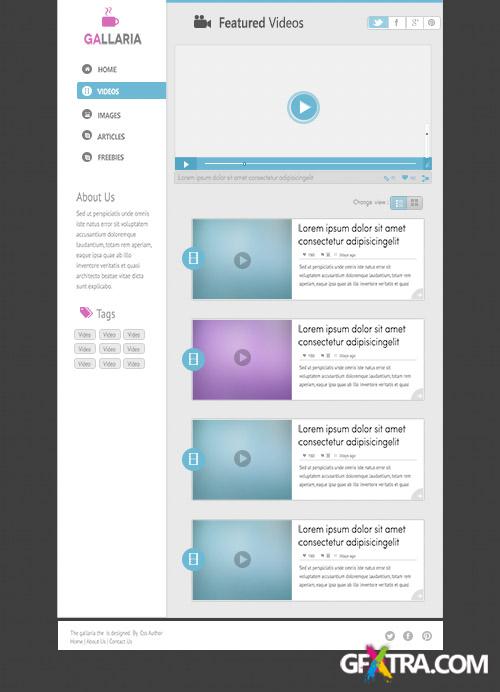 PSD Web Template - Gallaria - Blog Template