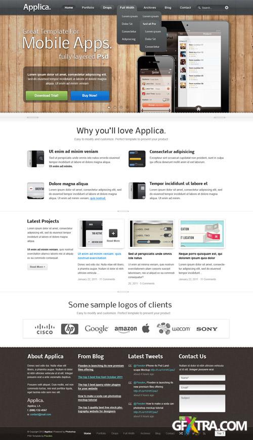 Applica App Web Template PSD