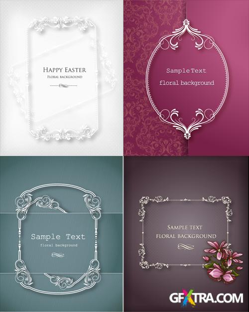 Elegant Spring Floral Vector Frames 5