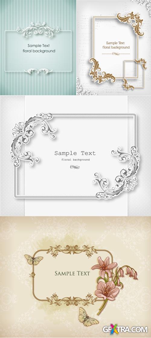 Elegant Spring Floral Vector Frames 3