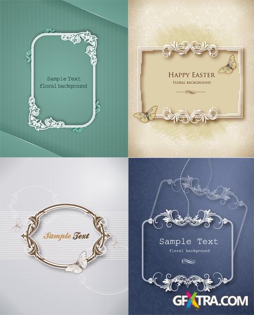 Elegant Spring Floral Vector Frames 6