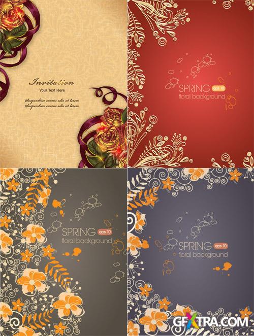 Spring Vector Flower Backgrounds 2