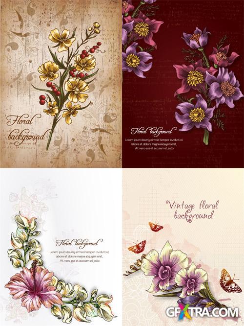 Vintage Flowers Spring Backgrounds 3