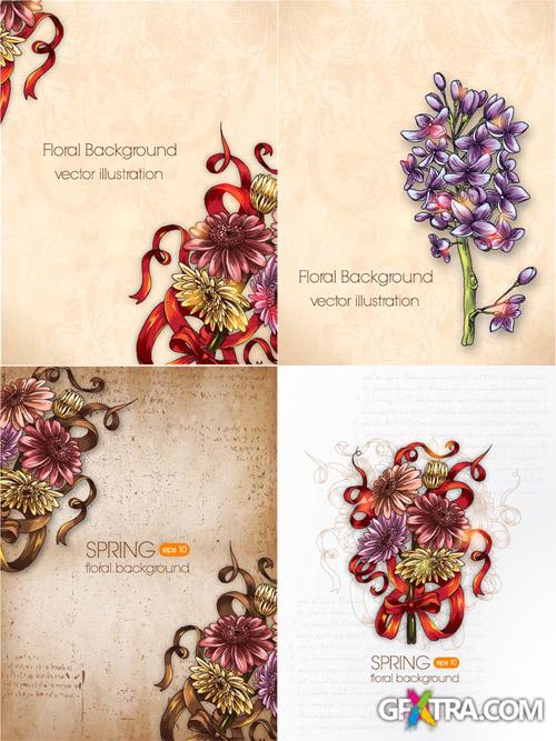 Vintage Flowers Spring Backgrounds 4