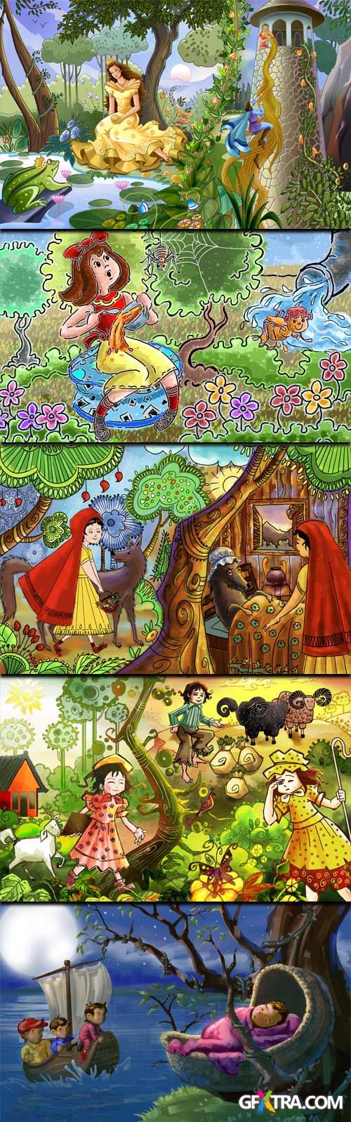 Multilayer PSD Sources - Illustrations of Fairy Tales 1