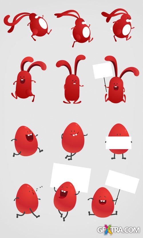 Designtnt - Vector Bunnies Eggs