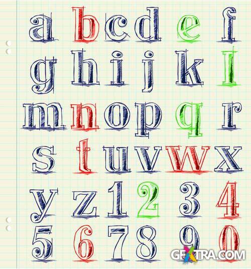 Alphabet, Numbers and Symbols I, 25xEPS