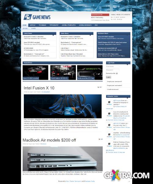 PixeLianer - Game News Joomla Template