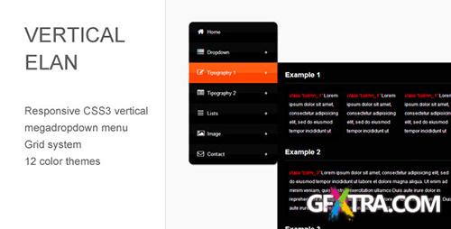 CodeCanyon - Vertical Elan - Responsive CSS3 Vertical Menu - Navigation and Menus