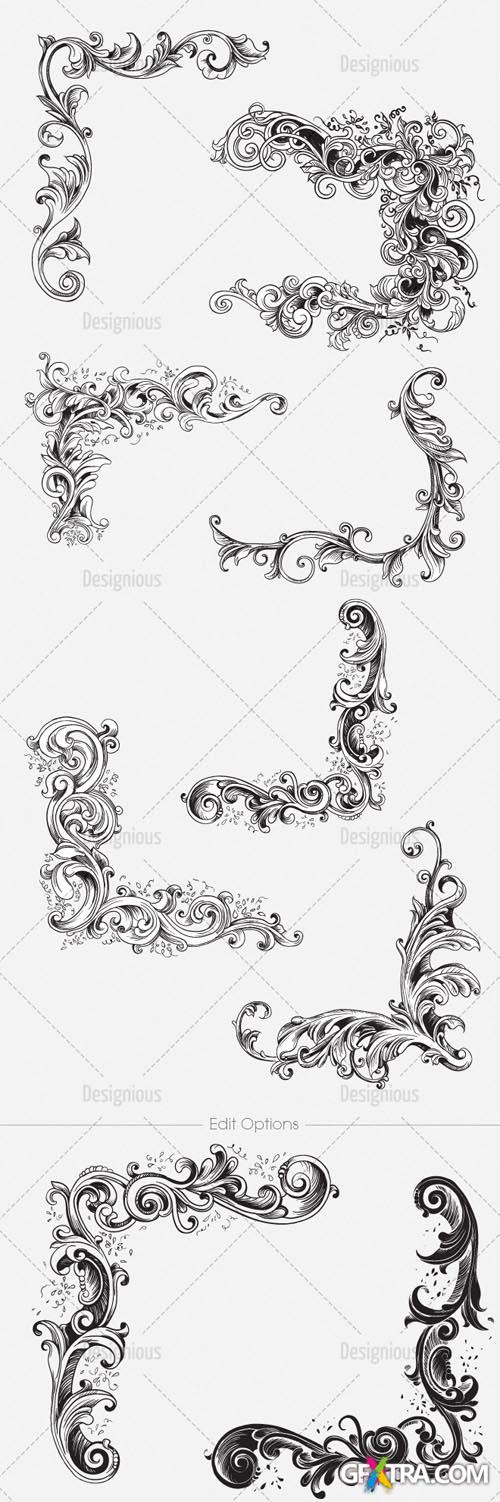 Vector Floral Frames Set 1