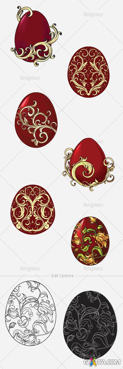 Vector Easter Eggs Set 1