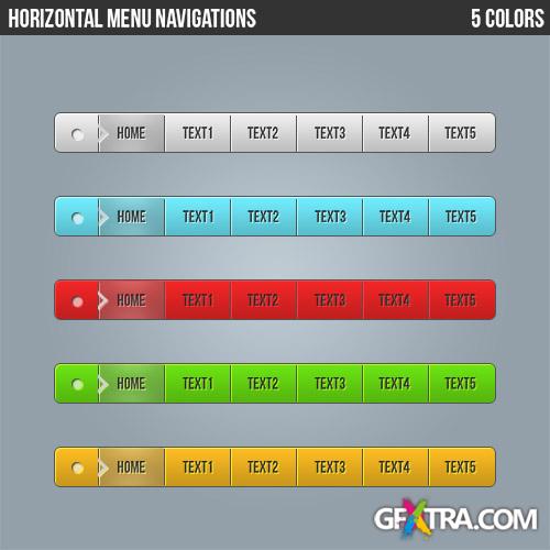 Horizontal Menu Navigations PSD