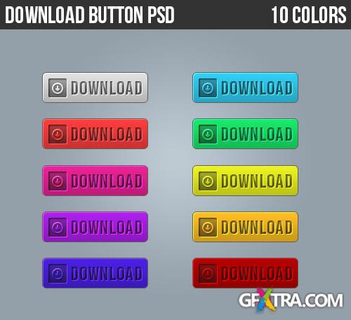 10 Colored Buttons PSD Web Design