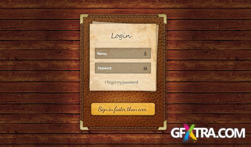 PSD Web Design - Login with leather skin