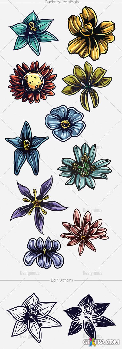 Vector Floral Set 6