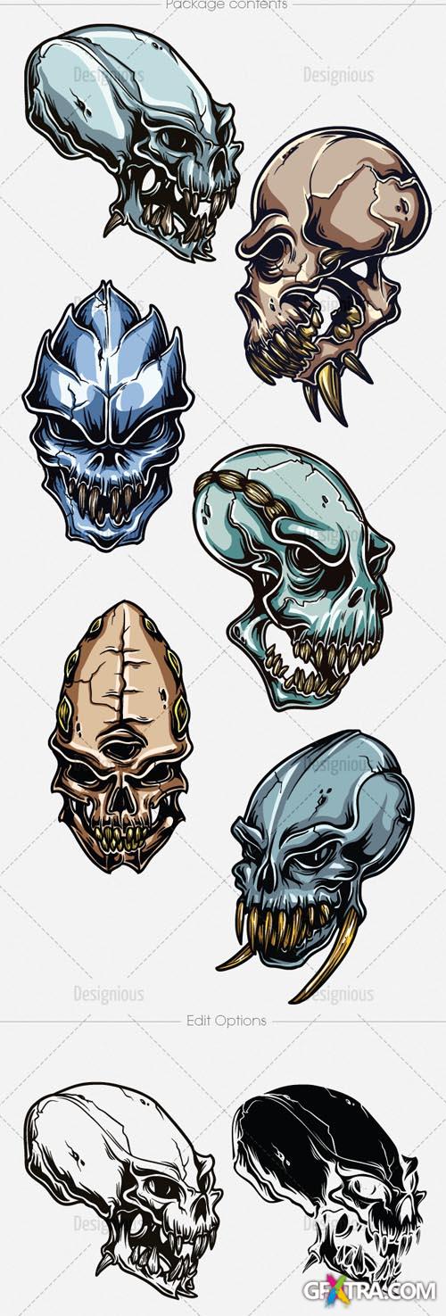 Vector Skulls Set 1