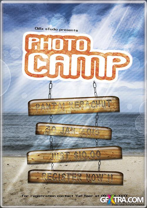 PSD Source - Beach Photo Camp Flyer