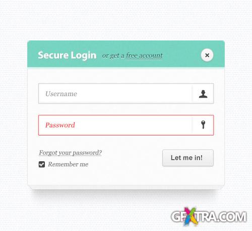 Elegant Login Form PSD Web Design