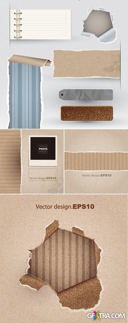 Ripped Paper Objects Vector