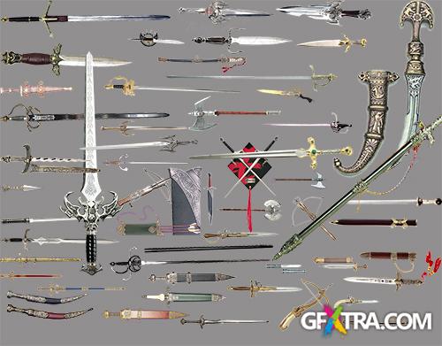 PSD Cliparts - Ancient Weapons - Swords and Swords