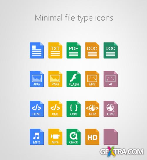 PSD Source - Beautiful Minimal File Type Icons