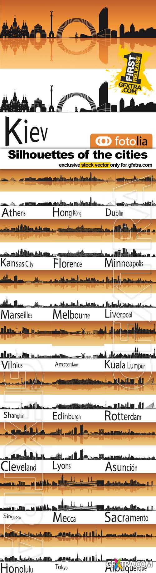 Silhouettes of the cities - 25x EPS