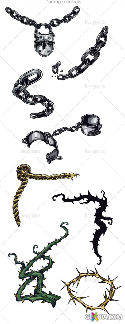 Shackled Vector Cliparts Pack 2