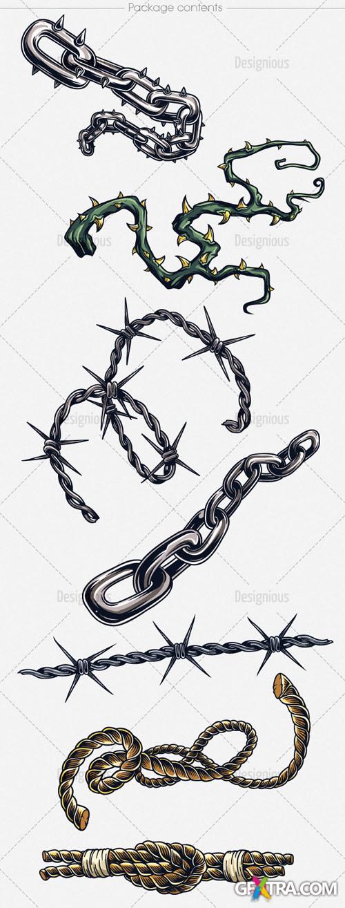 Shackled Vector Cliparts Pack 1