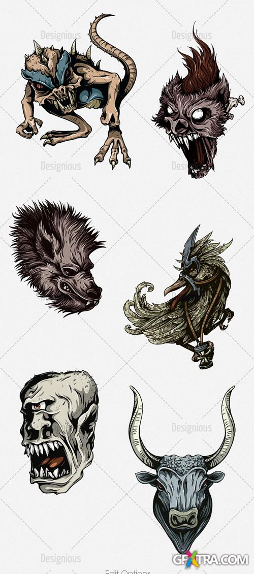 Vector Mythical Creatures Set 3