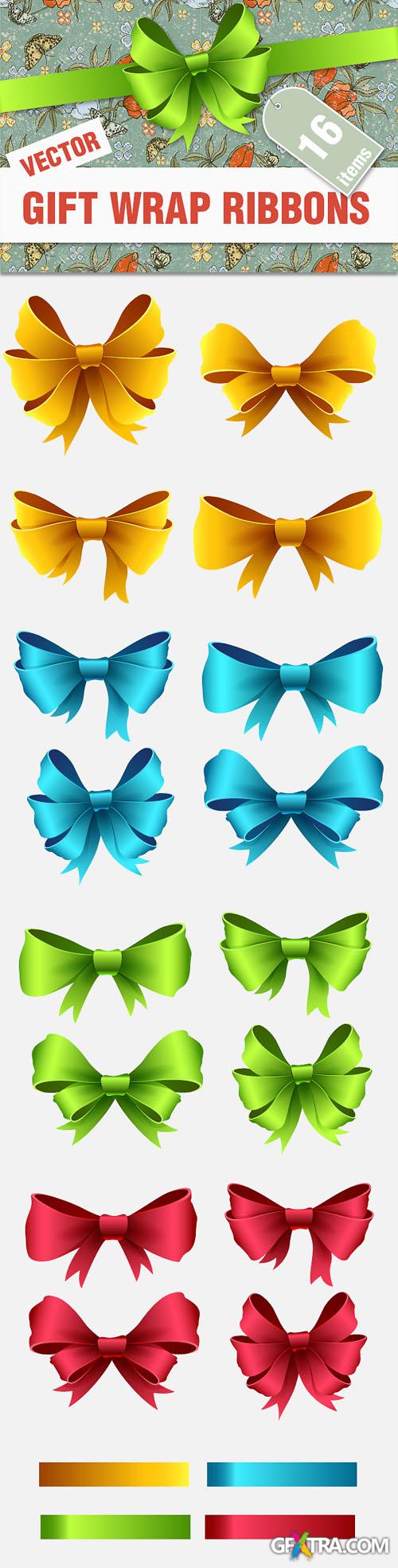 Designtnt - Gift Wrap Vector Ribbons