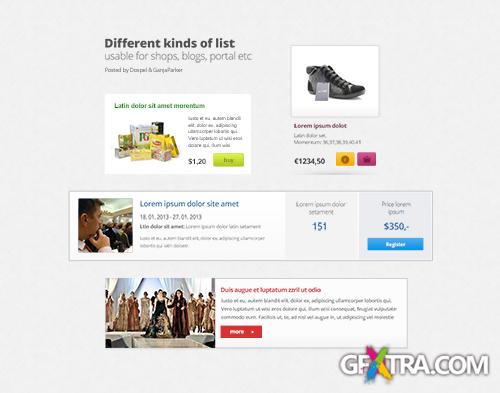 PSD Web Design - Different Kind Of List